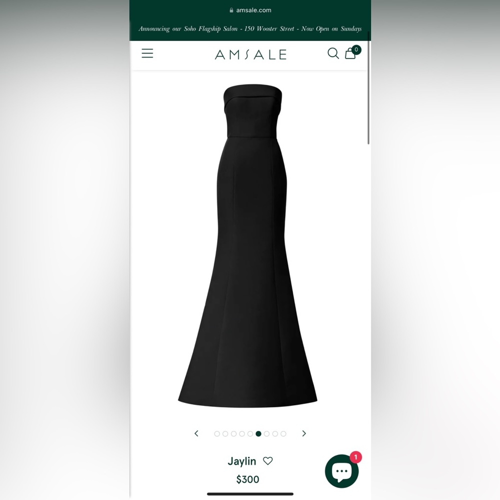 Amsale Jaylin dress (black, size 6, hemmed to 5’4” with 3in heels on)